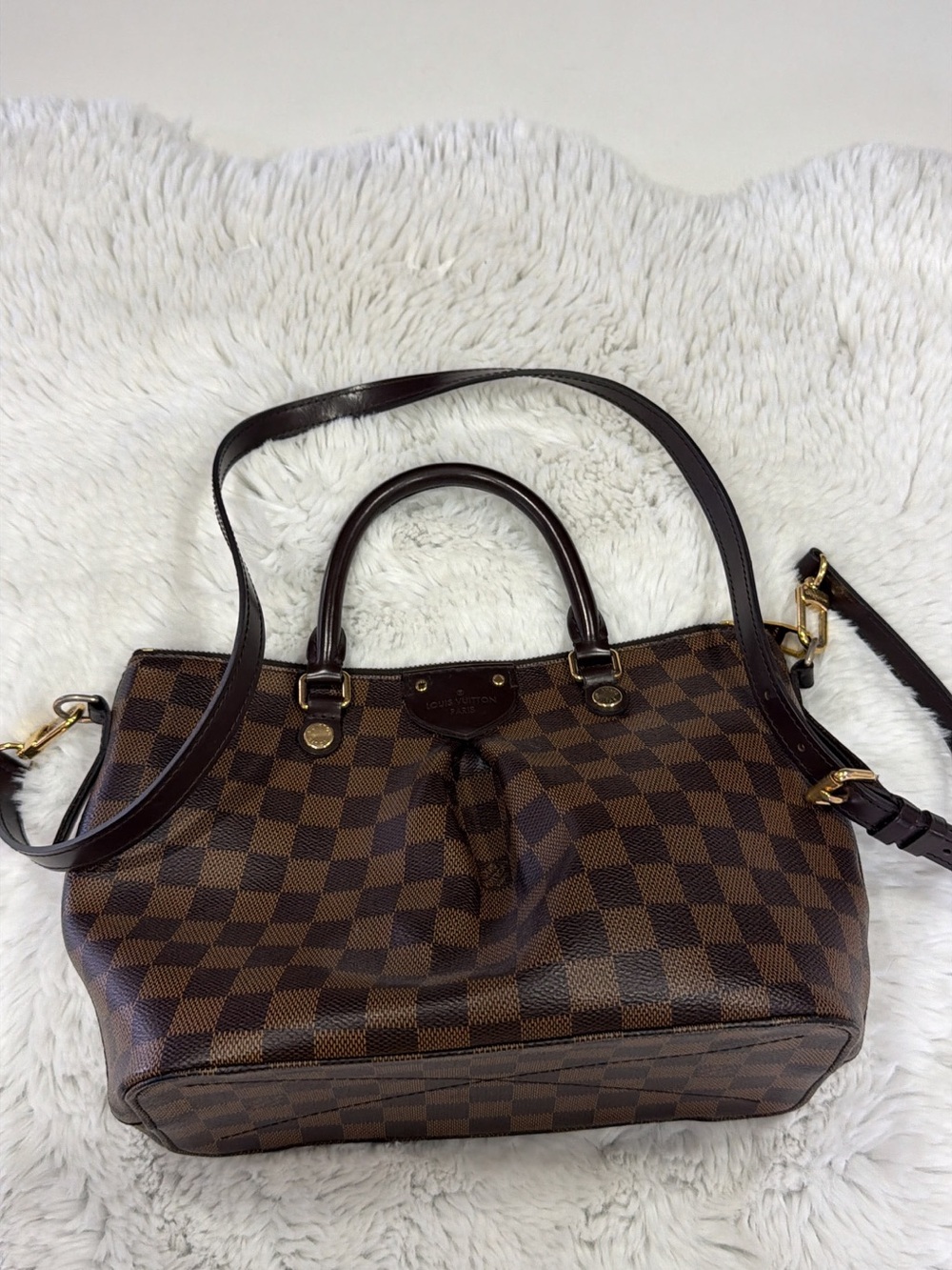 LOUIS VUITTON Damier Ebene Sienna PM Shoulder Bag